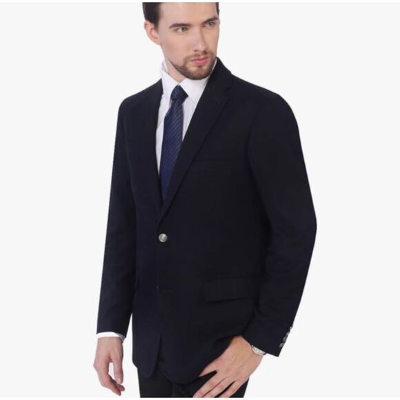 Pierre Loren Navy Blazer Men’s 42L Classic Fit 2 Button NWT - Picture 1 of 6